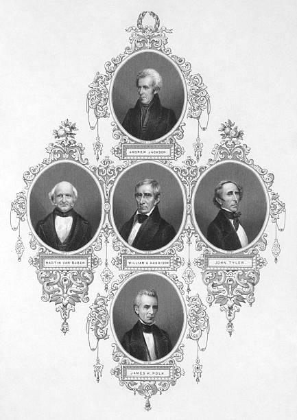 illustrations, cliparts, dessins animés et icônes de american presidents de 18 h 29 à 18 h 49 - john tyler