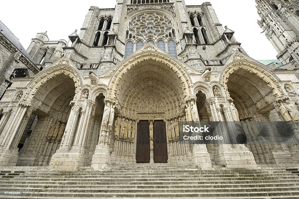 Chartres (cattedrale)-Francia esterno - Foto stock royalty-free di Cattedrale di Chartres