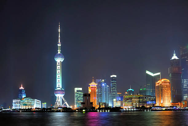 istock China Shanghai Pudong night skyline 97485637