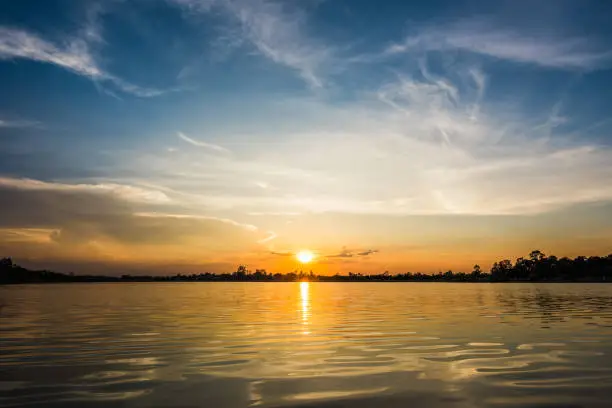 Photo of Sunset at the lake landscape