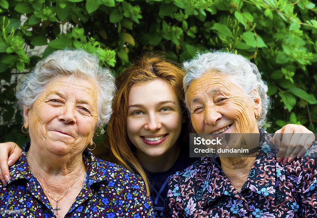 Young woman and two senior ladies  Active Seniors Stock Photo