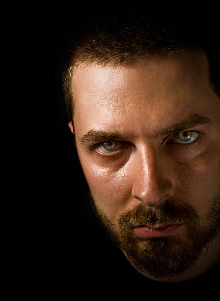 istock Masculine face with scary eyes 97486803