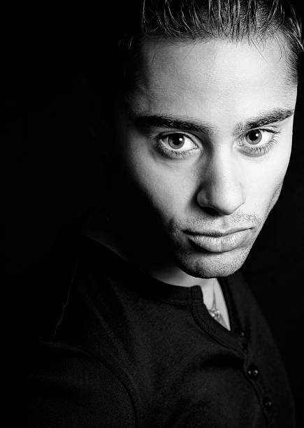 istock Dark portrait of one hispanic handsome man 97487455