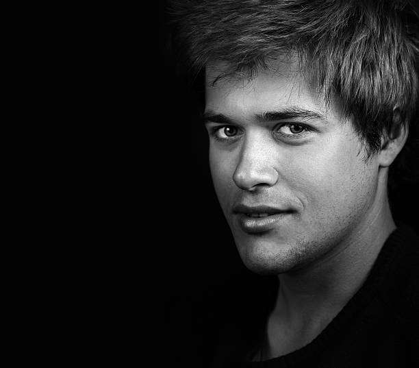 istock Dark portrait of one handsome confident man 97487529