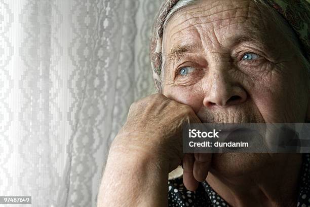 Sad Lonely Pensive Old Senior Woman Stock Photo - Download Image Now - Senior Adult, Loneliness, Sadness