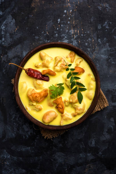 Kadhi Pakoda or pakora, Indian cuisine, selective focus Kadhi Pakoda or pakora, Indian cuisine, selective focus karahi stock pictures, royalty-free photos & images