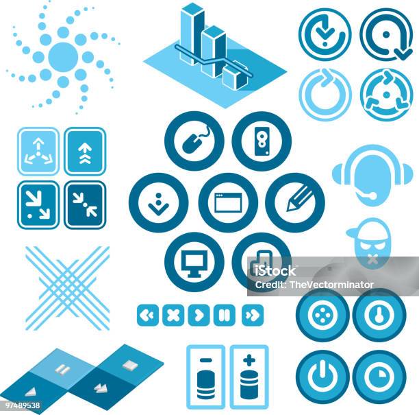 Design Elementsp 1 Icons Stock Illustration - Download Image Now - Aiming, Arrow Symbol, Battery