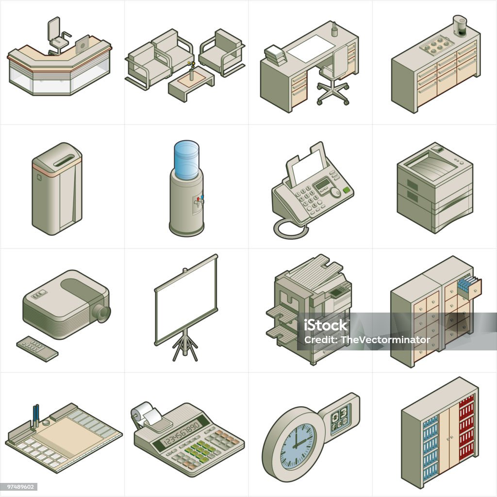 Éléments de Design p. 17 "Office - clipart vectoriel de Bureau - Lieu de travail libre de droits