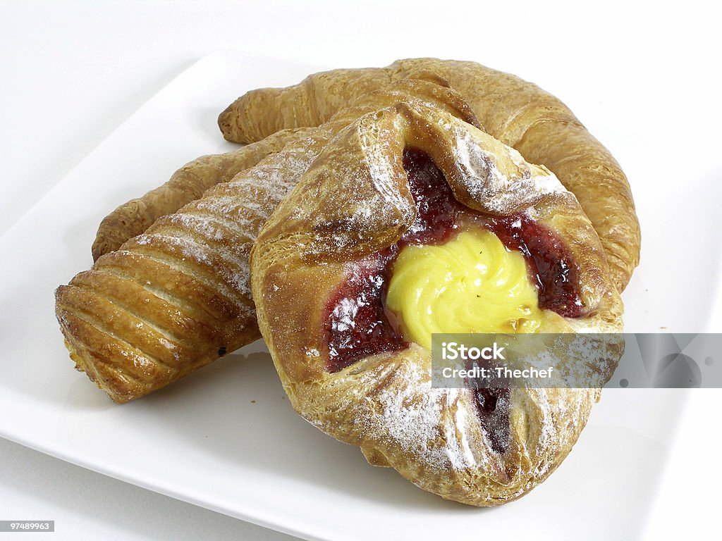 French breakfast with Danish pastry  Baked Pastry Item Stock Photo