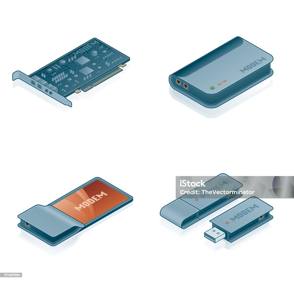 Conjunto de ícones de Hardware do computador. Elementos de Design - Royalty-free Componente Elétrico arte vetorial