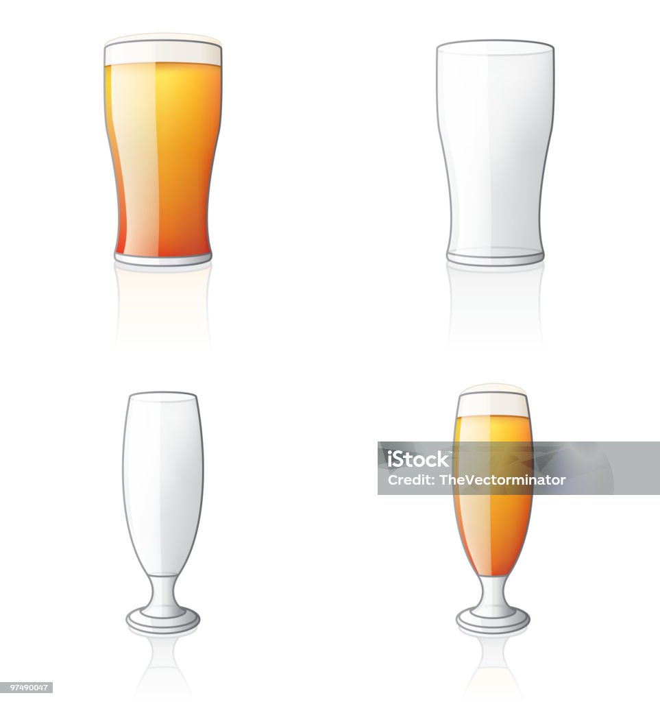 Glas Icon-Set. Design-Bausteine - Lizenzfrei Bierglas Vektorgrafik