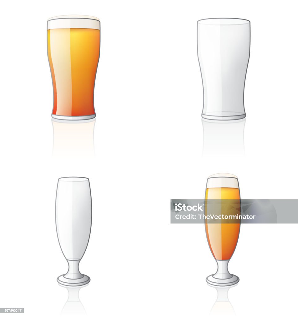 Set di icone di vetro. Elementi di Design - arte vettoriale royalty-free di Bicchiere da birra