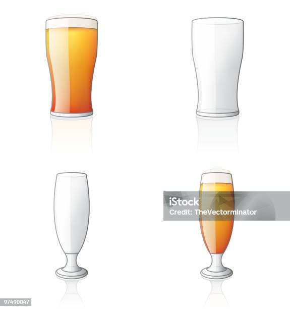 Set Di Icone Di Vetro Elementi Di Design - Immagini vettoriali stock e altre immagini di Bicchiere da birra - Bicchiere da birra, Pieno, Vuoto