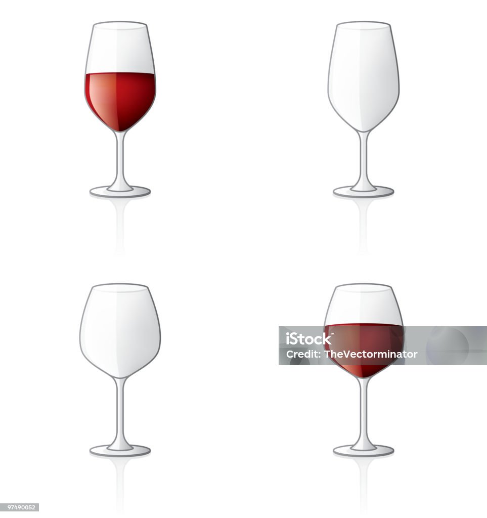 Conjunto de iconos de vidrio. Elementos de diseño - arte vectorial de Bebida libre de derechos