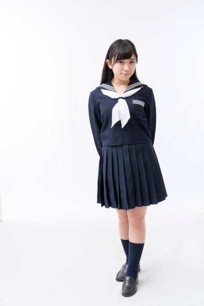 A Girls In A Sailor Suit Stock Photo - Download Now - Japanese Uniform, - iStock