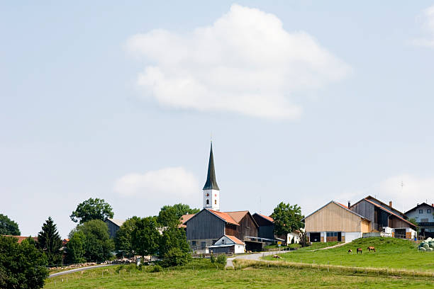 istock Landscape with a little village 97490231