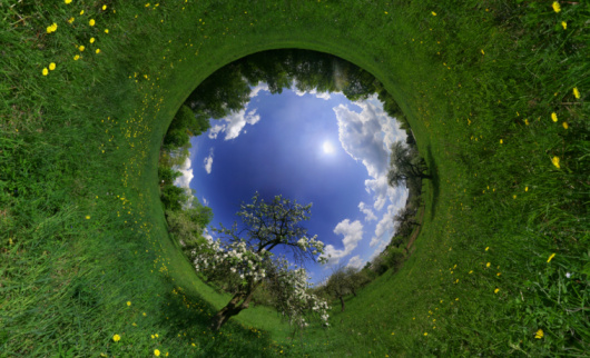 World globe laying on a grass. Concept image.More concept images with Earth: