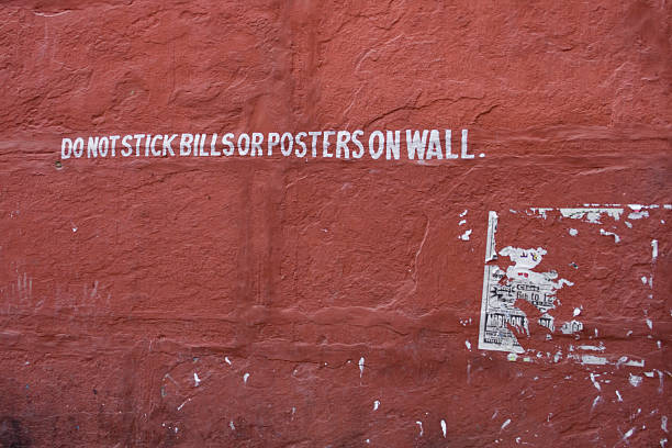 istock Do not stck bills or posters on the wall 97490515