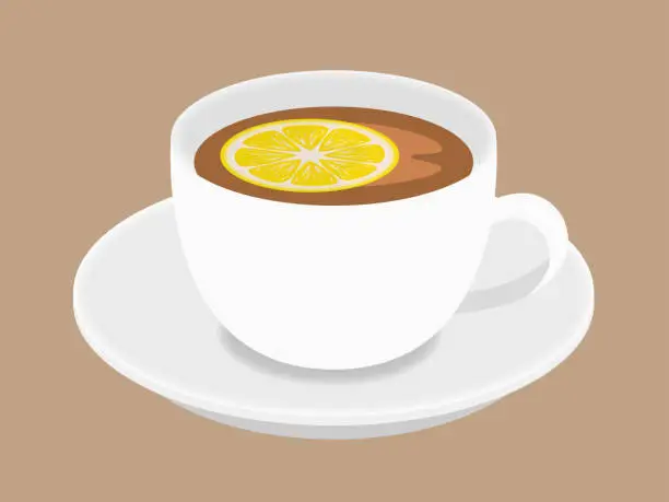 Vector illustration of Lemon tea