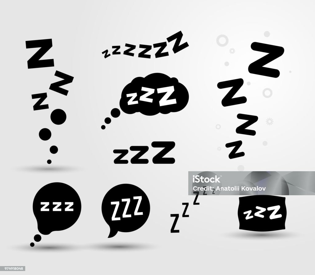 Jeu d’icône de sommeil Zzz. Image d’illustration vectorielle. Isolé sur fond blanc - clipart vectoriel de Dormir libre de droits