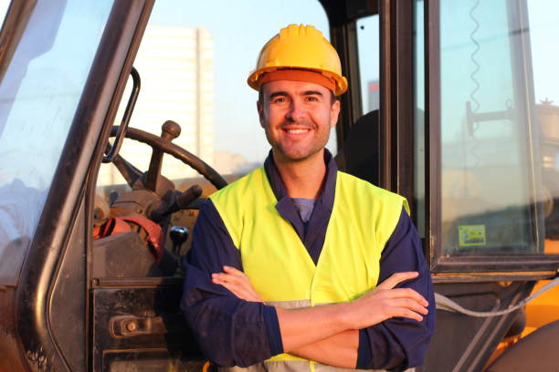 istock Professional construction industry driver close up 974924756