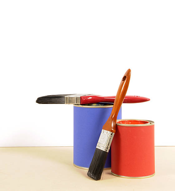 istock White wall with pots of paint 97493612