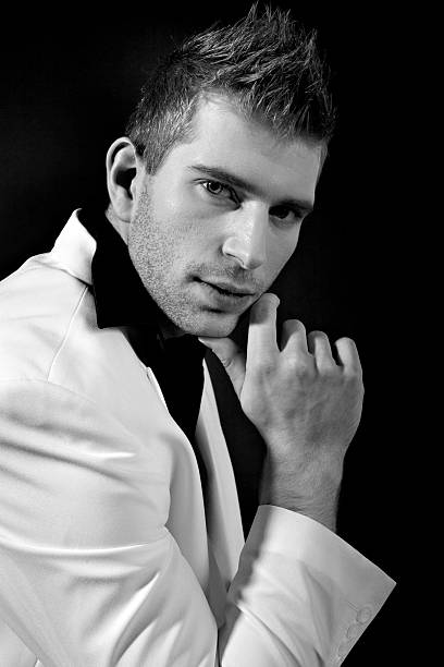 istock Sexy man in white suit 97494344