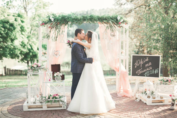 istock Decorations for the wedding ceremony. Beautiful flowers 974945134