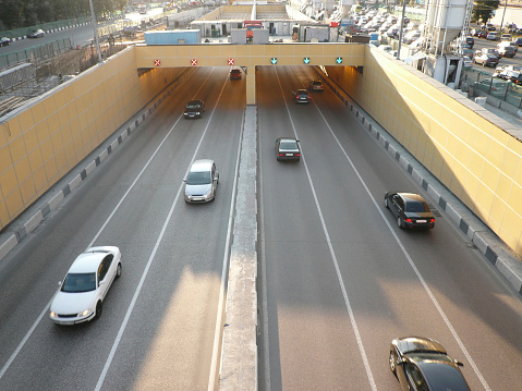 Mönchengladbach, Germany, November 2, 2022 - Three-lane highway (Autobahn A52) near Düsseldorf, Germany