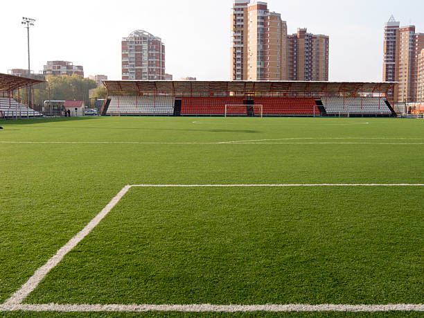 istock Stadium with a field for socce 97495062