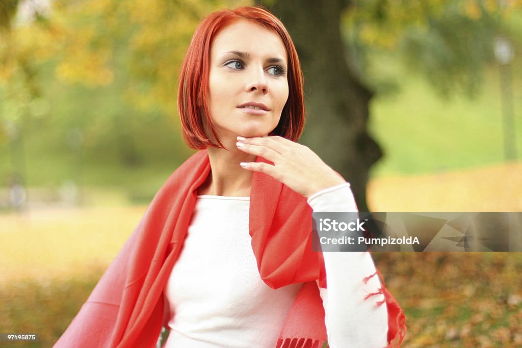 relaxing in autumn park  Adult Stock Photo