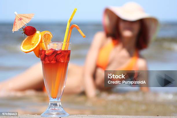 Orange Cocktail Stock Photo - Download Image Now - Cocktail, Drinking, One Woman Only