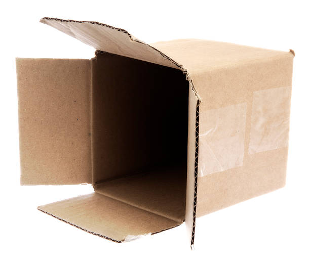 Empty cardboard box stock photo