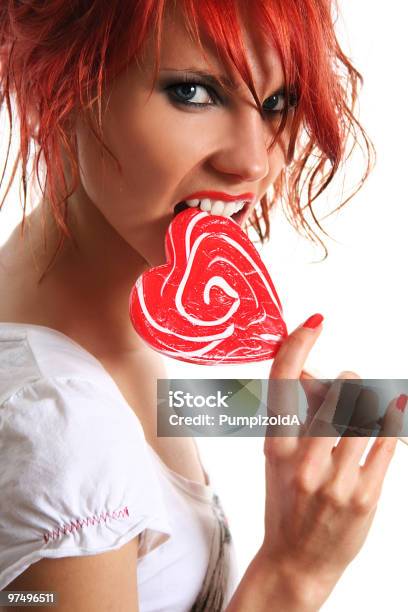 Red And Sweet Stock Photo - Download Image Now - Adult, Beautiful People, Beautiful Woman