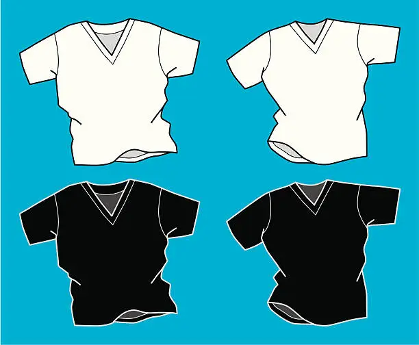 Vector illustration of V Neck T-Shirts