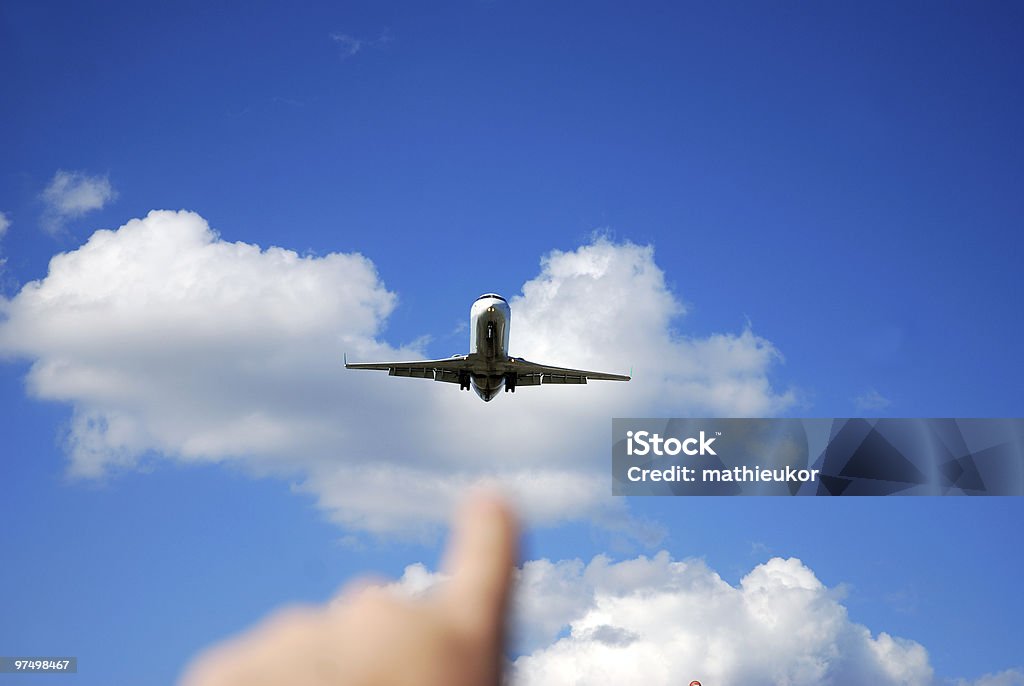 Apontando o avião - Foto de stock de Avião particular royalty-free