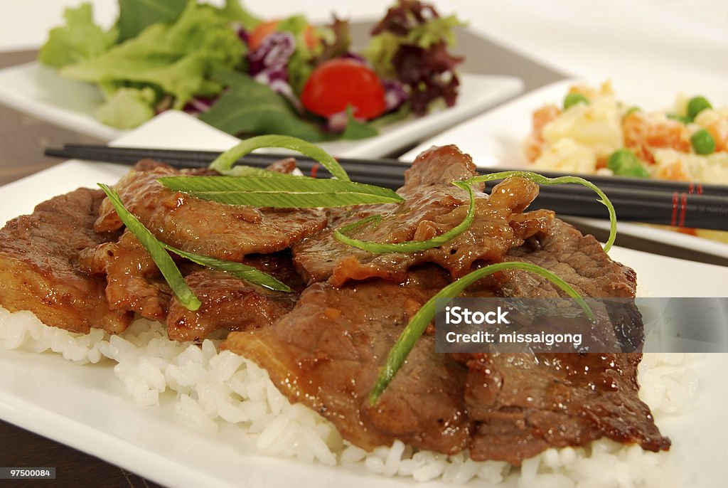 Beef teriyaki on rice  Asia Stock Photo