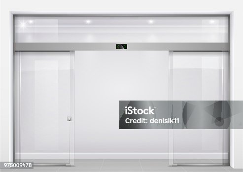 istock Automatic glass doors 975009478
