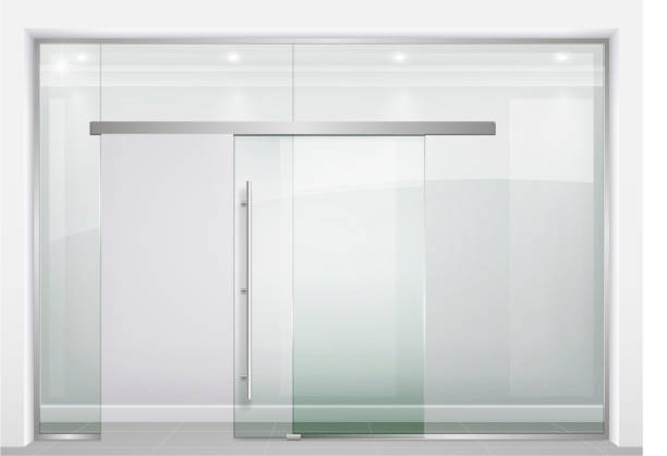スライド式のガラス パーティション - 引き戸点のイラスト素材／クリップアート素材／マンガ素材／アイコン素材
