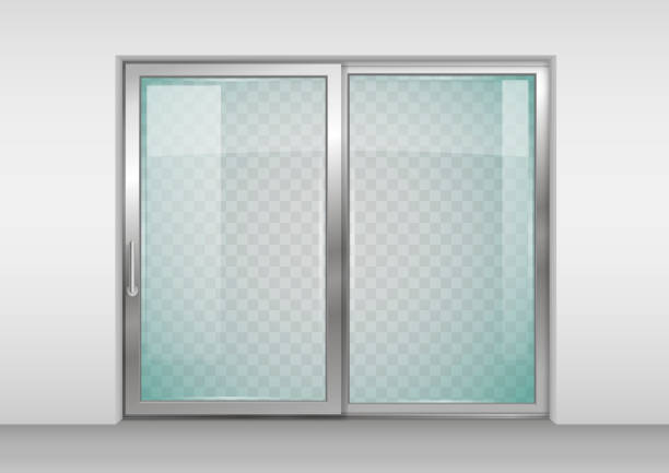 ilustrações, clipart, desenhos animados e ícones de contemporâneo de porta deslizante - office backgrounds window glass