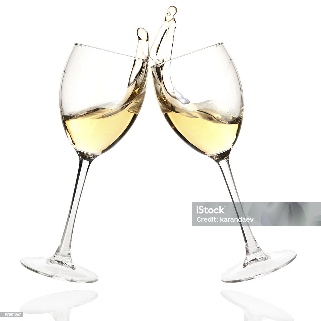 На здоровье очки с белого вина - Стоковые фото Алкоголь - напиток роялти-фри
