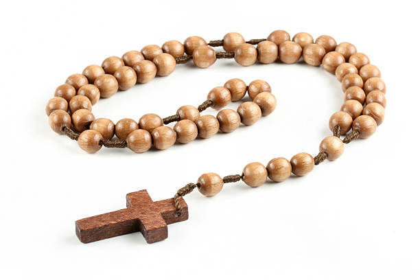 istock Isolated wooden rosary 97501605