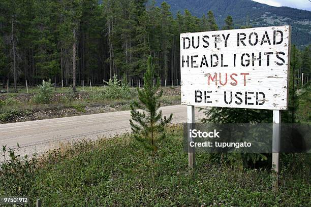 Warning Sign Stock Photo - Download Image Now - Dust, Headlight, Road