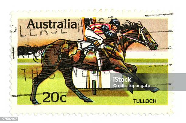 Gara Ippica Stamp - Fotografie stock e altre immagini di Australia - Australia, Francobollo postale, Servizio postale