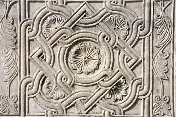 istock A wall decorated with swirl and floral patterns 97502964