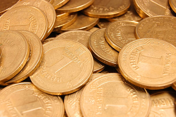 istock Background from coins of Ukraine 97503428