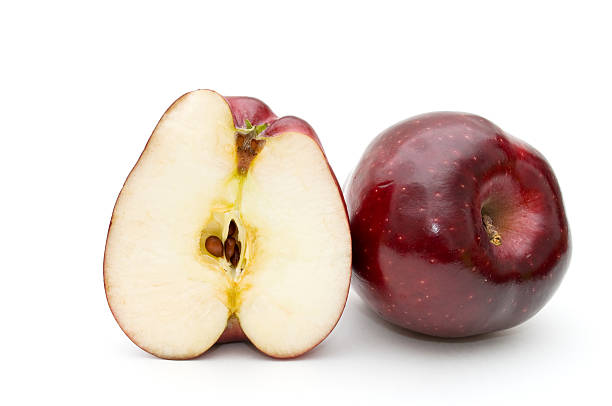 istock Whole  apple and half of apple. 97504429