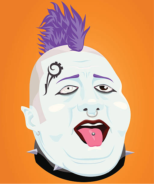 Fat Punk  fat ugly face stock illustrations