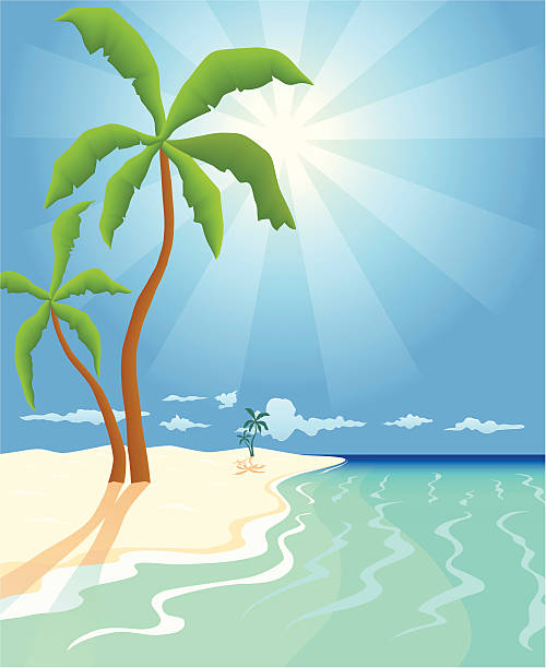 Prístinas playa - ilustración de arte vectorial