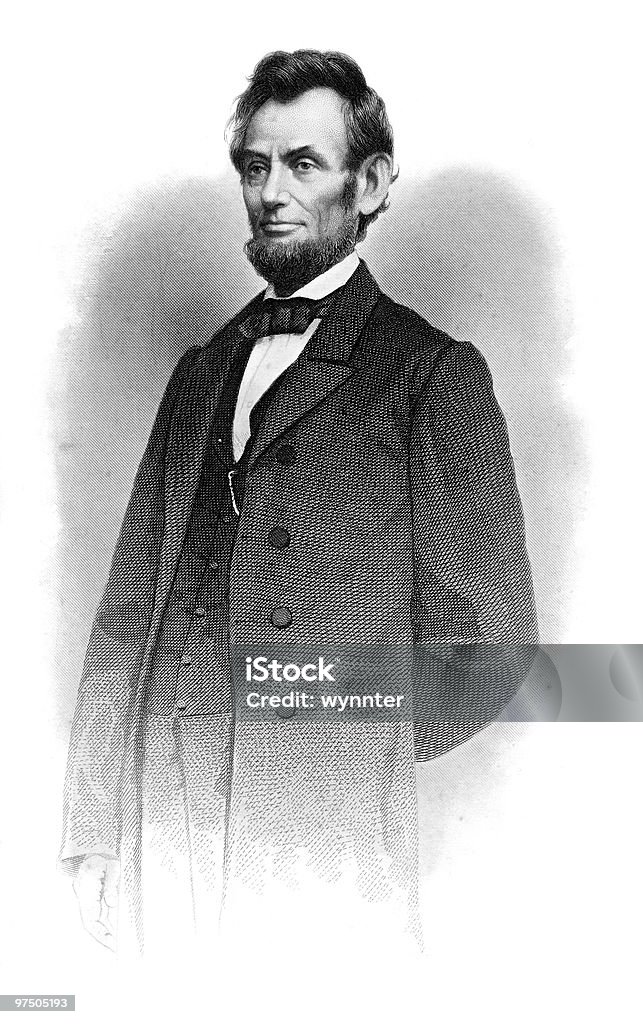 Portrait of Abraham Lincoln Standing, 1864  Abraham Lincoln stock illustration